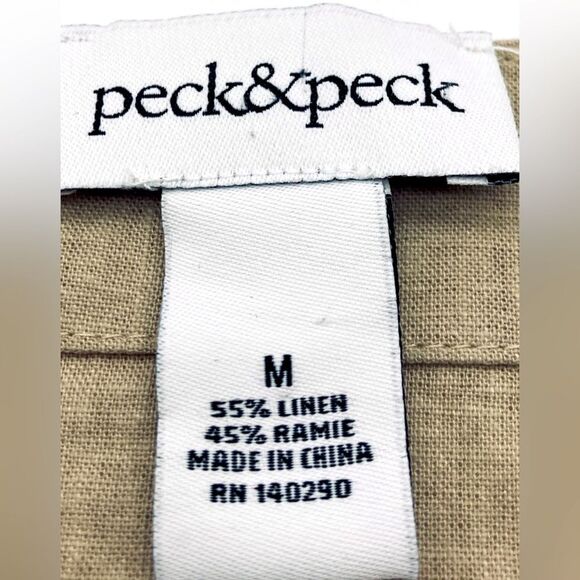 Peck & Peck Women’s Linen Beige Button-Front Tunic M - Picture 9 of 9